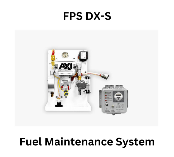 FPS DX-S Fuel Maintenance System by AXI International, featuring a detailed view of the system components and control unit